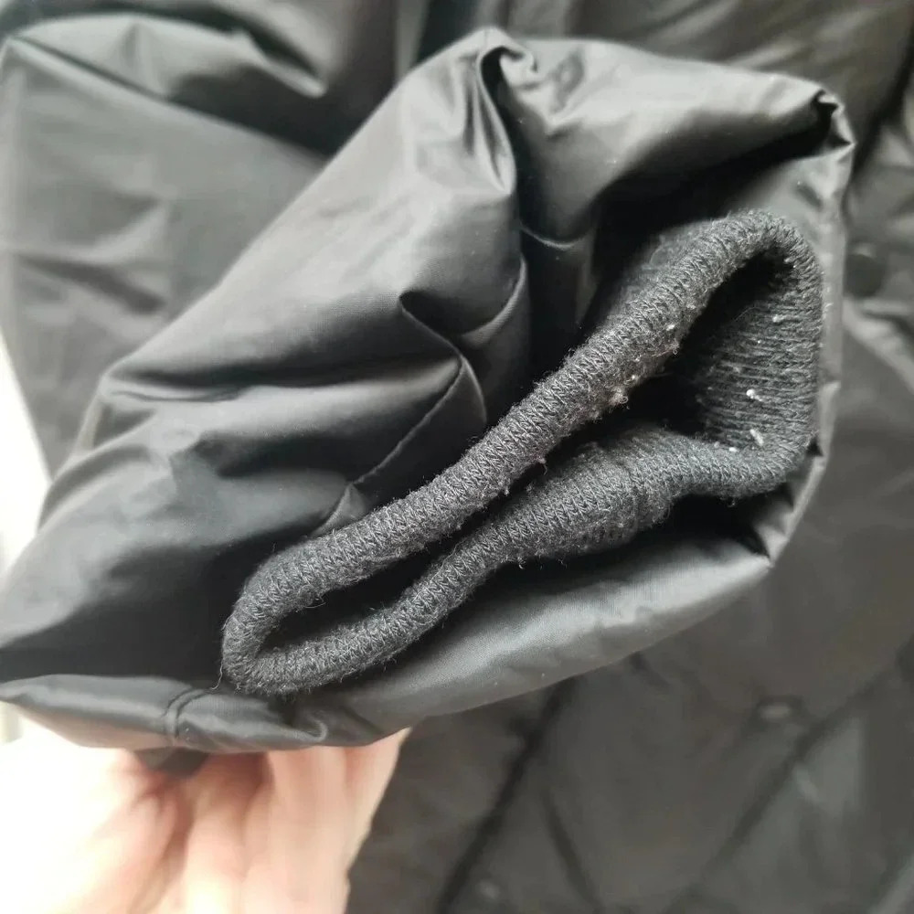 Zara Long Black Puffer Coat Faux Fur Trim Hood XS - Picture 14 of 16
